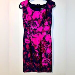 Adrianna Papell pink and navy blue dresss